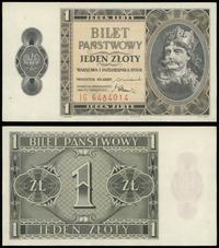1 złoty 1.10.1938, seria IG, numeracja 6484014, 