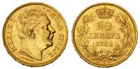 20 dinarów 1882/V, Wiedeń, złoto 6.45 g, Fr.4