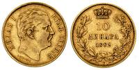 10 dinarów 1882/V, Wiedeń, złoto 3.21 g, Fr.5