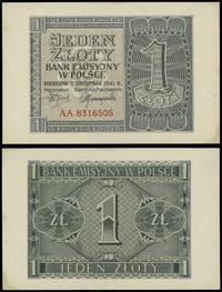 1 złoty 1.08.1941, seria AA, numeracja 8316505, 