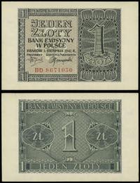 1 złoty 1.08.1941, seria BD, numeracja 8671030, 