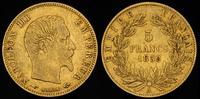 5 franków 1856/A, Paryż, złoto 1.58 g