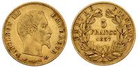 5 franków 1857/A, złoto 1.60 g, Fr. 578