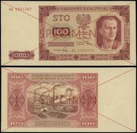 100 złotych 1.07.1948, czerwone dwukrotne przekr