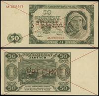 50 złotych 1.07.1948, czerwone dwukrotne przekre
