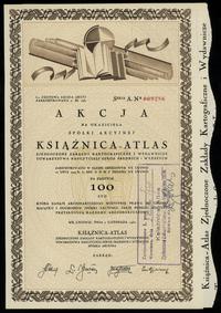 Polska, akcja na okaziciela na 100 złotych Seria A, Nr 009286, Lwów 1 listopada 19..