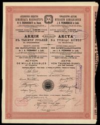Polska, akcja na okaziciela na tysiąc rubli, nr 01845, Łódź 1910 r