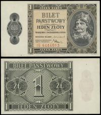 1 złoty 1.10.1938, seria IG 6484013, wyśmienicie