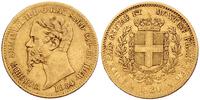 20 lirów 1854, Genua, złoto 6.42 g