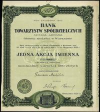 Polska, akcja na 500 złotych, 1929
