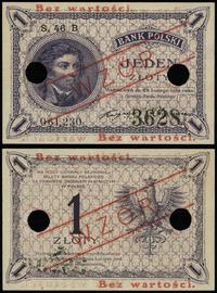 1 złoty 28.02.1919, seria 46 B 061230, czerwony 