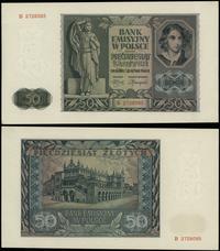50 złotych 1.08.1941, seria B 2728095, małe zaok