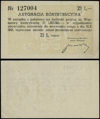 asygnata na 1 złoty 31.10.1942, numeracja 127004