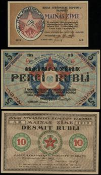 zestaw 3 banknotów 1919, 1 rubel 1919, seria AR;