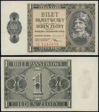 1 złoty 1.10.1938, seria IG 6484035, pięknie zac
