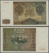 100 złotych 1.08.1941, seria D 0898360, zaniedby
