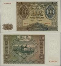 100 złotych 1.08.1941, seria D 0898359, zaniedby