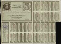 Polska, obligacja 4% Państwowej Pożyczki Premiowej na 1.000 marek polskich, 1920