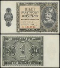 1 złoty 1.10.1938, seria IG 6484943, naprawione 