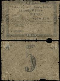 bon na 5 kopiejek 1863, nieczytelna numeracja, l