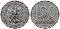 100 złotych 1990, Warszawa, PRÓBA, NIKIEL, nikie