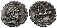 denar serratus 83-82 pne, Rzym, Aw: Głowa Jowisz