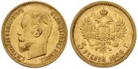 5 rubli 1909, złoto 4.30 g