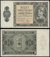 1 złoty 1.10.1938, seria IG, numeracja 6484086, 