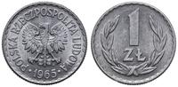 1 złoty 1965, Warszawa, aluminium, bardzo ładnie