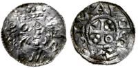 denar 1009-1024, Popiersie w prawo / Krzyż z kul