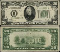 20 dolarów 1928B, seria B18313192A, podpisy Wood