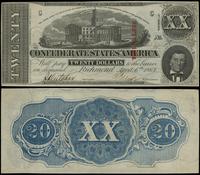 20 dolarów 1863, złamane w pionie, Confederate N