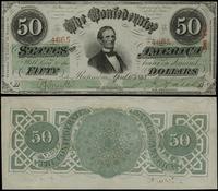 50 dolarów 1863, zgięte w pionie, przybrudzenia 