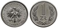 1 złoty 1989, Warszawa, wypukły napis PRÓBA, nik