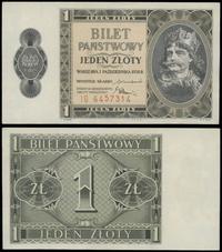 1 złoty 1.10.1938, seria IG, numeracja 6457314, 
