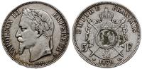 5 franków 1870, Paryż, popiersie autorstwa Barre