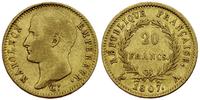 20 franków 1807/A, Au 6.38 g