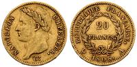 20 franków 1808/A, złoto 6.43 g