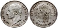5 peset 1885 MS M, Madryt, w gwiazdkach 18-86, s