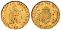 10 koron 1909, złoto 3.38 g
