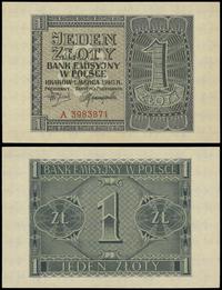 1 złoty 1.03.1940, seria A 3983871, pięknie zach