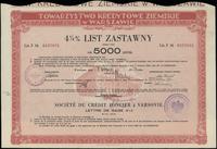 4 1/2 % list zastawny na 5.000 złotych 9.11.1937