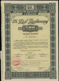 5 % list zastawny na 500 złotych 15.12.1936, War