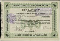 8 % list zastawny na 500 złotych 1.07.1928, nume