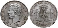 5 peset 1874, Madryt, na awersie numer 74 tuszem