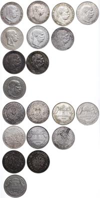 Austria, zestaw: 6 x 5 koron Austria i 4 x 5 koron Węgry