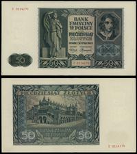 50 złotych 1.08.1941, seria E 0114175, przegięte