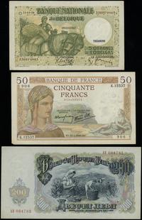 zestaw 3 banknotów europy, Belgia, 50 franków 23