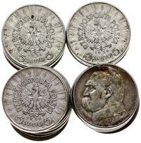 Polska, srebro lokacyjne 25 x 5 złotych, różne lata