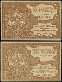 20 złotych polskich = 3 ruble 1916, numeracja 70